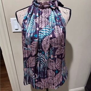 NWT Ramy Brook silk Sleeveless Tie Front Blouse Sz l